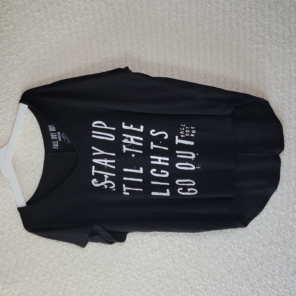 Fall Out Boy Manhead Stay Up 'Til the Lights Go Out Statement tee Size M - Black